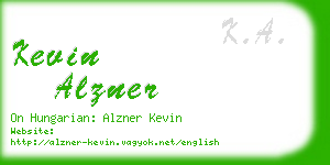 kevin alzner business card